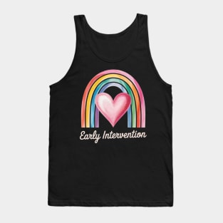 Rainbow Early Intervention Heart Teacher Interventionist Tank Top